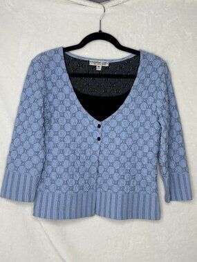 Andria Lieu Blue Bubble Quilt Jacket Tank Top Attached - M
